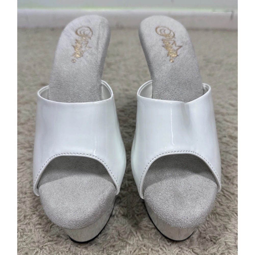 Pleaser Gloss White Kiss 201 Platform Heels Exotic Dancer Stripper Sexy Size 11M
